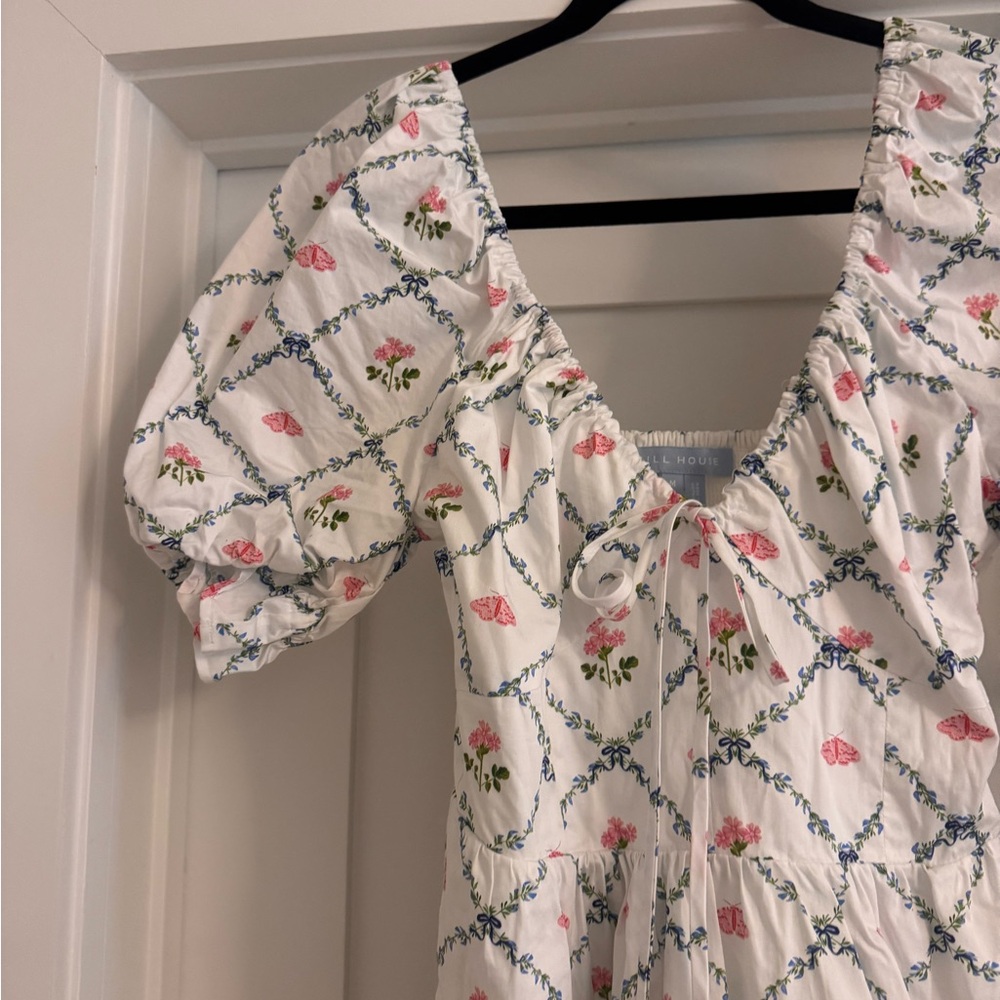 Hill House White and Pink Floral Mini Dress - Picture 3 of 5